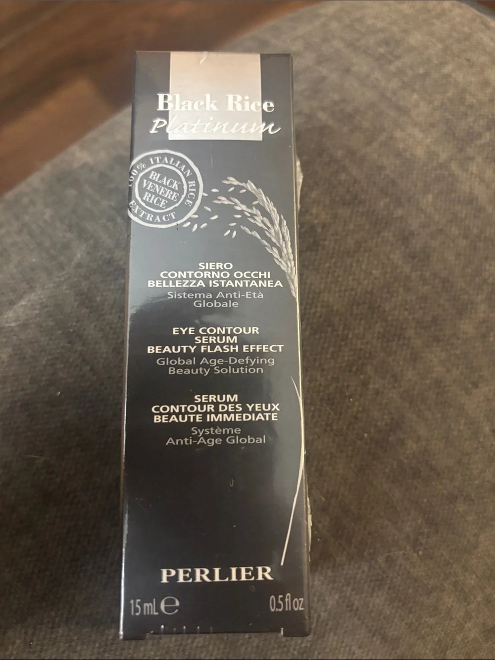 Perlier Black Rice Platinum Eye Contour Serum - Black - new in box and wrapping
